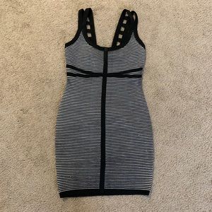 Black and white bodycon dress
